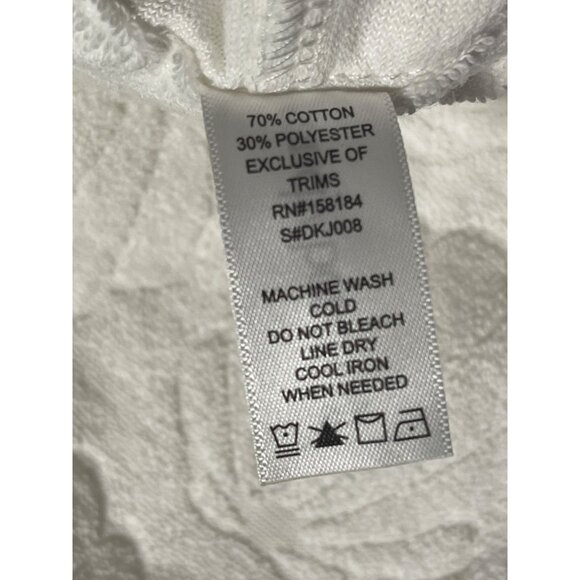 Sandy Beach Seashell Print Sleeveless Zip Up Terry Cloth Cover Up White XS - Picture 7 of 8